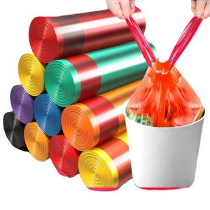 China HDPE Custom Logo Printing Garbage Bags With Drawstring For Interleaved wholesale