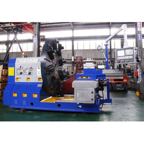 Flange Turning Facing Horizontal Lathe For Machining 5000 Mm Diameter Flywheel