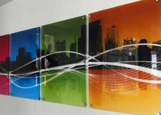 Quality Durable Digital Printing On Glass / Modern Stained Glass With Printed Pattern for sale