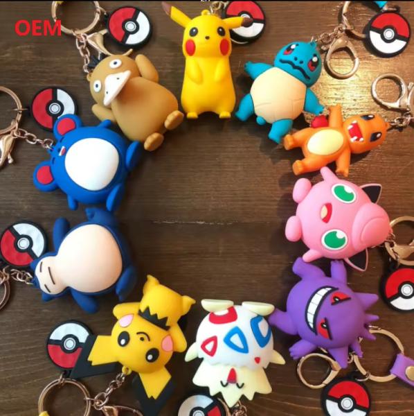Quality 3D Character Keychain With Metal Key Ring Custom Plasitc Figure Keychain for sale