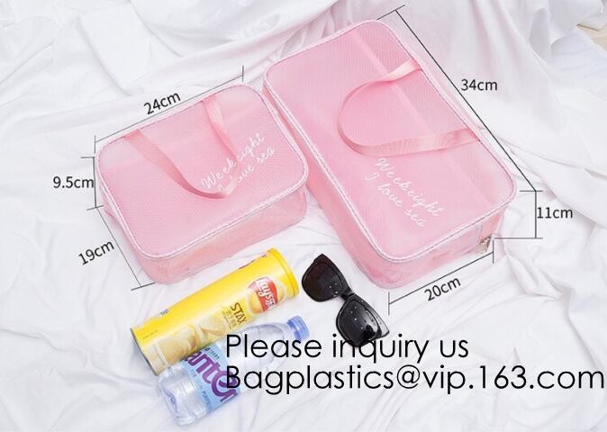 Custom Clear Pvc Lady Handbag Set Transparent Beach Tote Bag With Inner Pouch,Shoulder Tote Holographic PVC Beach Bag