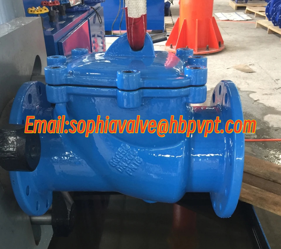DN200 PN16 GGG50 cast iron flanged check valve