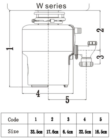 dimension of food waste grinders machine 