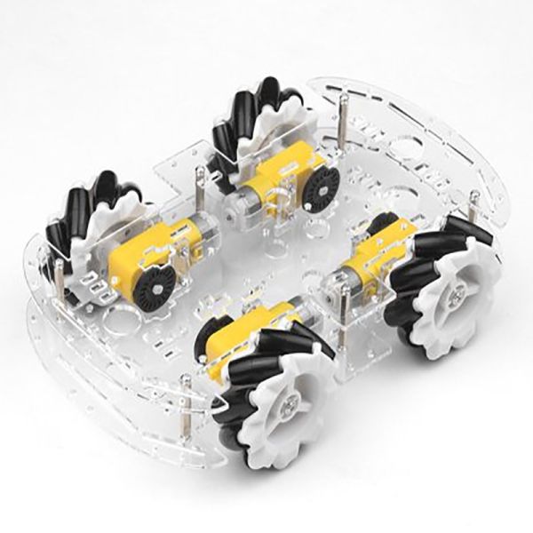 4WD Plastic Transparent Wheel Smart Car Chassis Kit For Mecanum
