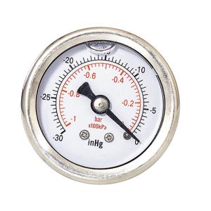 China 1.5 Inch -30inHG Liquid Inside Pressure Gauge 1/4 NPT Back Mount Connection wholesale