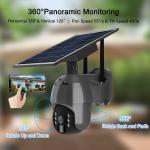 Solar 2K Security Camera 4MP Pan Tilt 360 View Solar Battery Powered Camera