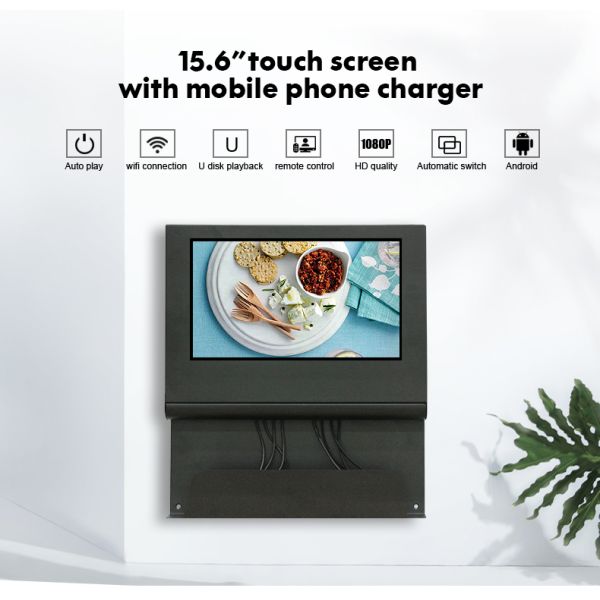Wire Charging Station LCD Digital Signage Display 15.6 Inch 300cd/M2