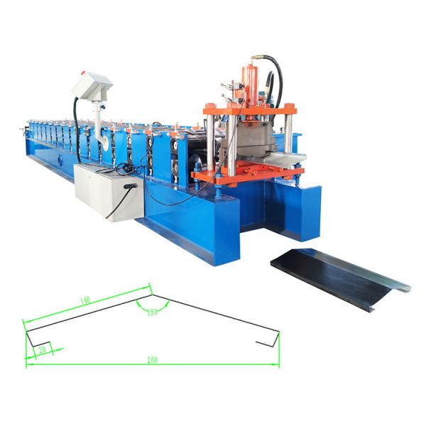 Full Automatic Roll Forming Machine , Galvanized Sheet Ridge Cap Machine Total Power 8kw