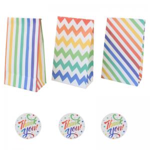 Colorful Stripe Eco Friendly Kraft Paper Bag Food Packaging 9g/PCS