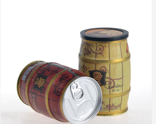 Barrel Shape Coffee Tin Cans 750ml Empty Coffee Cans With Lids