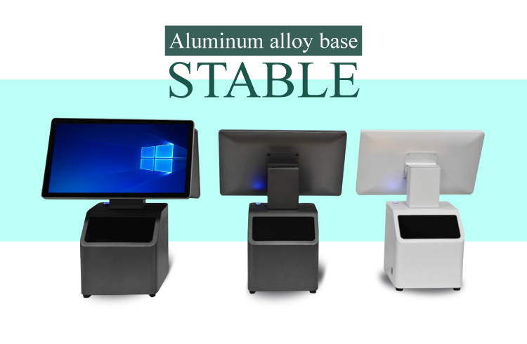 15.6'' Touch Screen POS System with Built-in 1D/2D Scanner in Black or White