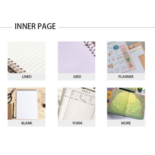 A4 A5 A6 Recycled Spiral Bound Notebook Blank Paperback Journals For School