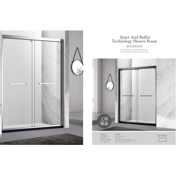 Sliding Door Bathroom Shower Enclosure , Rectangular Frameless Shower Room