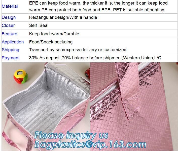Customized logo printing insulated food delivery cooler bag,wholesale waterproof food delivery thermal bags bagplastics