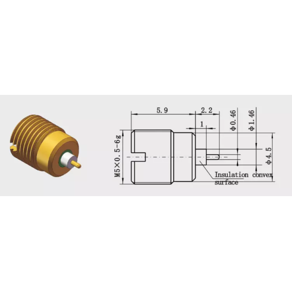 Kovar Male Bulkhead Smooth Bore Connector SMP Plug