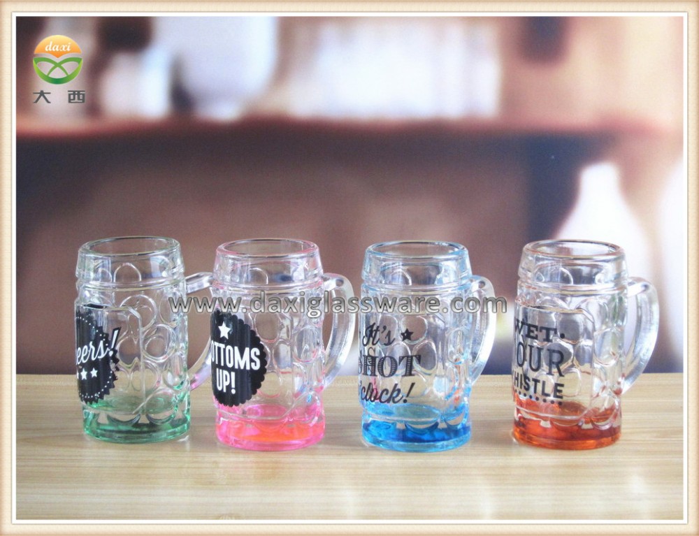 2oz Colored Bottom Mini Shot Glasses For Bar Drink Game