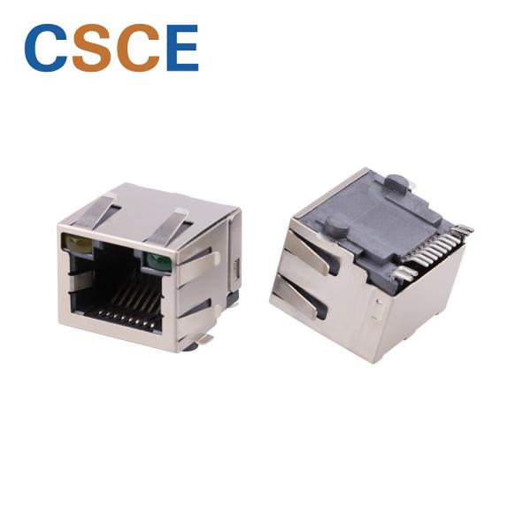 Quality 8P8C Surface Mount Modular Jack , Surface Mount RJ45 With Green / Yellow Led for sale