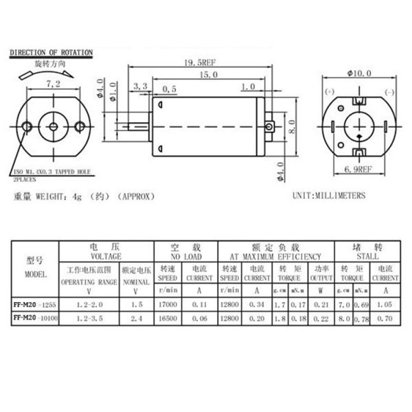 Customizable Micro Vibration Motor CW Reversible For Portable Fan