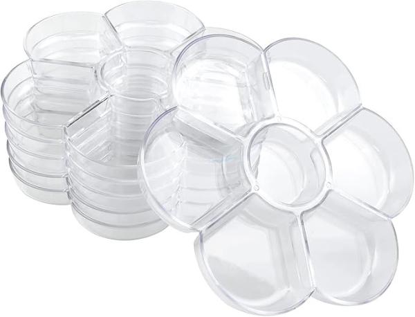 Quality 7"L X 7"W Transparent Kids Plastic Paint Tray Holder For Oil Watercolor Painting for sale