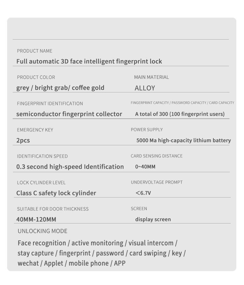 S937MAX Video Face Lock with 3D Face Recognition and Emergency Power USB 6kg/pcs