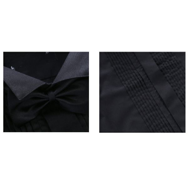 Stylish Men's French Cufflinks Shirt with Swallow Collar and Nonwoven Weaving Method