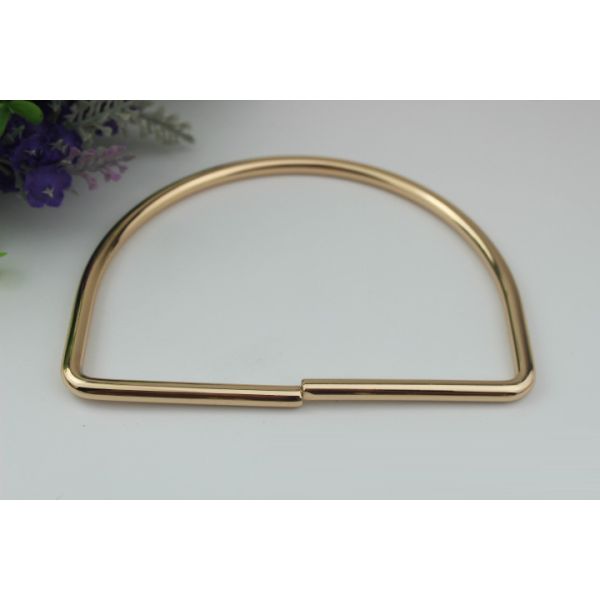 Fashion bag accessory high-grade 3 colors nickel 120 mm iron d ring metal bag handle for leather