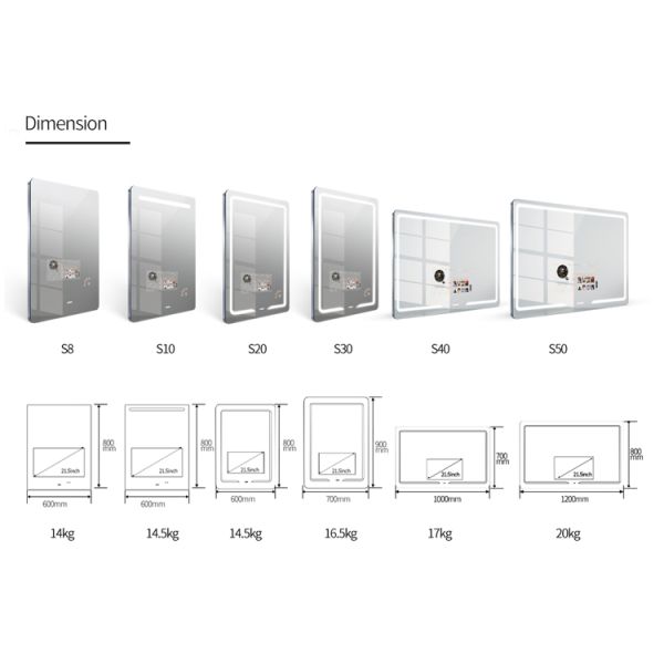 Android 5.0 Touchscreen Smart Mirror , 15.6 inch Interactive Bathroom Mirror