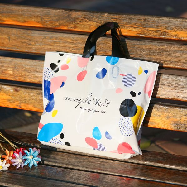 Multiple Patterns Floral Plastic Bags Boutique Gift Bag Clothing Packaging Soft Loop Handle Outdoor Shopping Accessories
