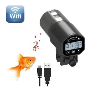 China LCD 200ml Smart Automatic Fish Feeder Wifi Aquarium Feeder RoHS wholesale