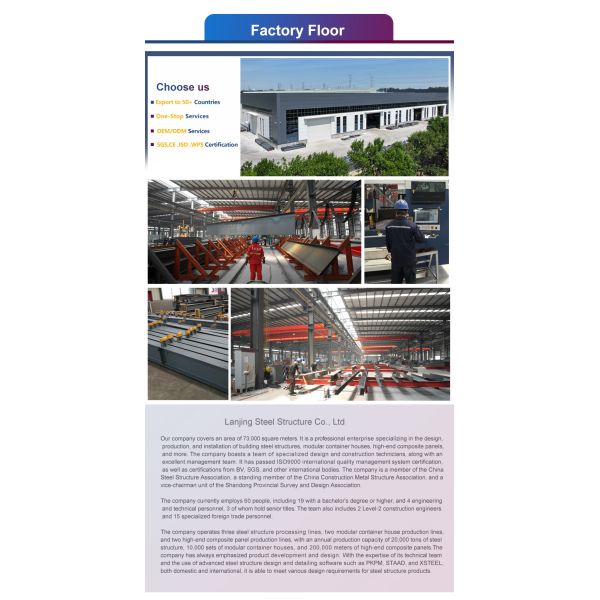 Two Storey Workshop Steel Structure Large Span Steel Frame Building GB ASTM Standard