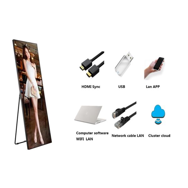 Hitechled ultra-light super-thin Portable P2.5mm LED Digital Poster Screen Display,LED pylon,Movable Standalone Kiosk