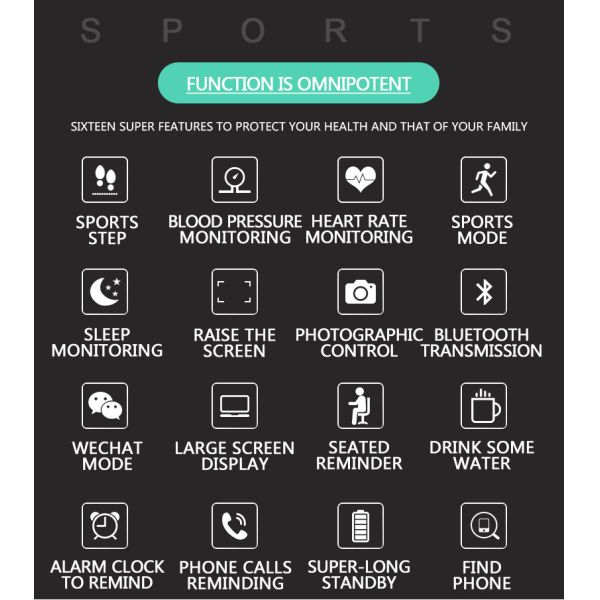 All Day Heart Rate Monitor Watch , Clip Charging Fitness Smart Bracelet