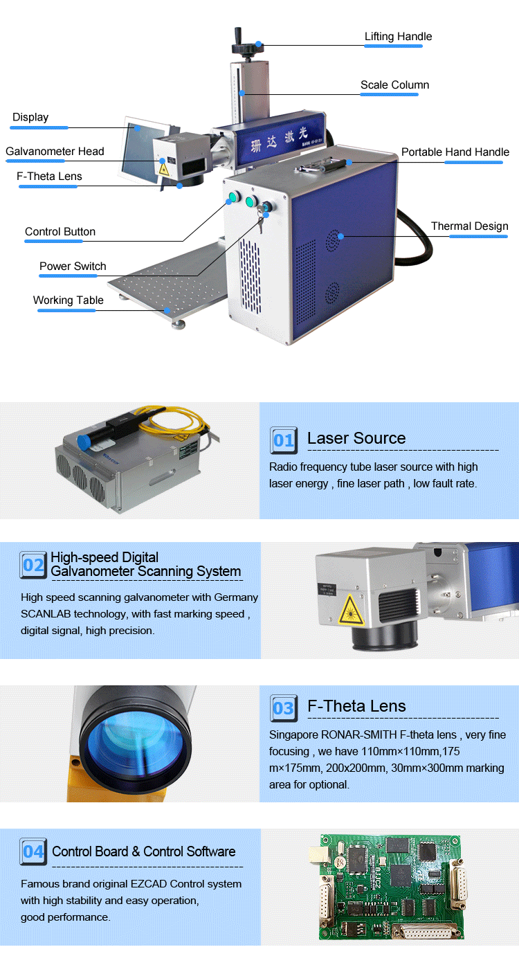 Portable Split Laser Marking Machine Fiber Laser Engraving Machine For Jewelry
