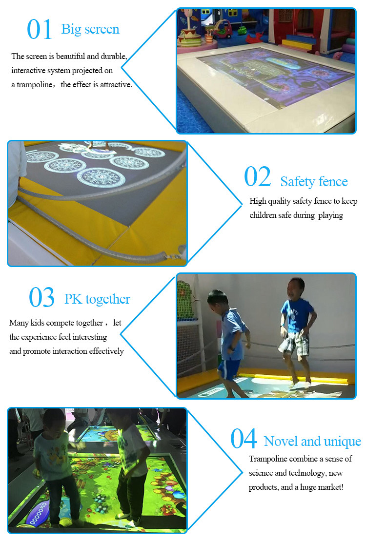 Trampoline Interactive Floor Projector With One Camera Wireless Mouse Keyboard