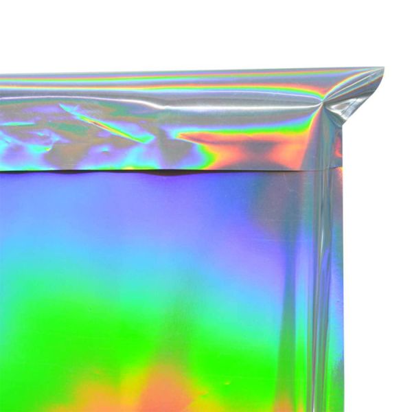 50um Poly Metallic Shipping Envelopes , 4.3 by 6.2in Holographic Poly Mailers
