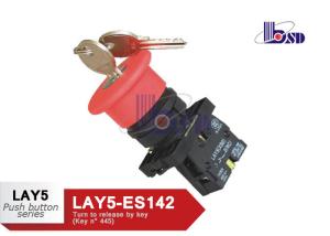 China Red Emergency Stop Push Button Switch / Emergency Stop Switch With Key wholesale