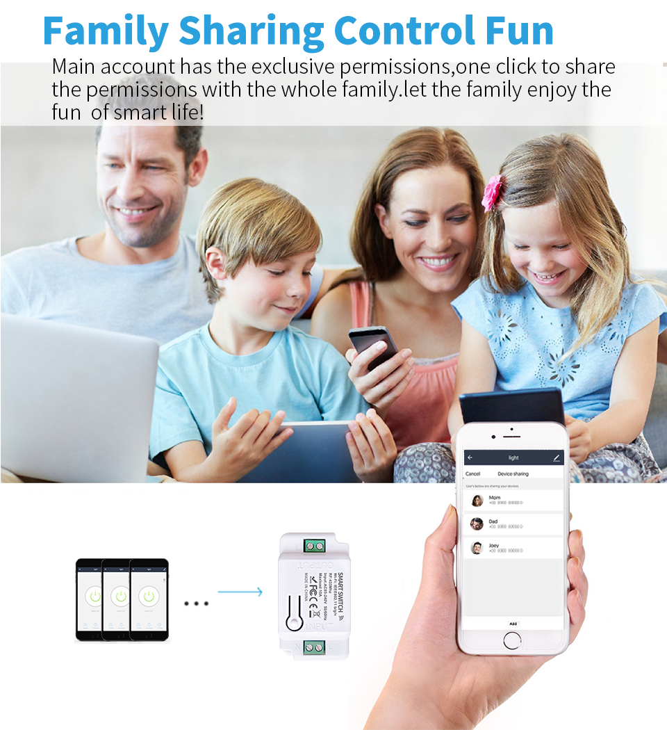 SIXWGH 16A WIFI Switch Tuya App Remote Control Smart Timer Switch