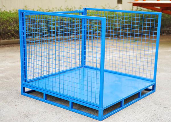 Quality Detachable Side Pallets Cage Stillage Crates With Wire Mesh Panel for sale