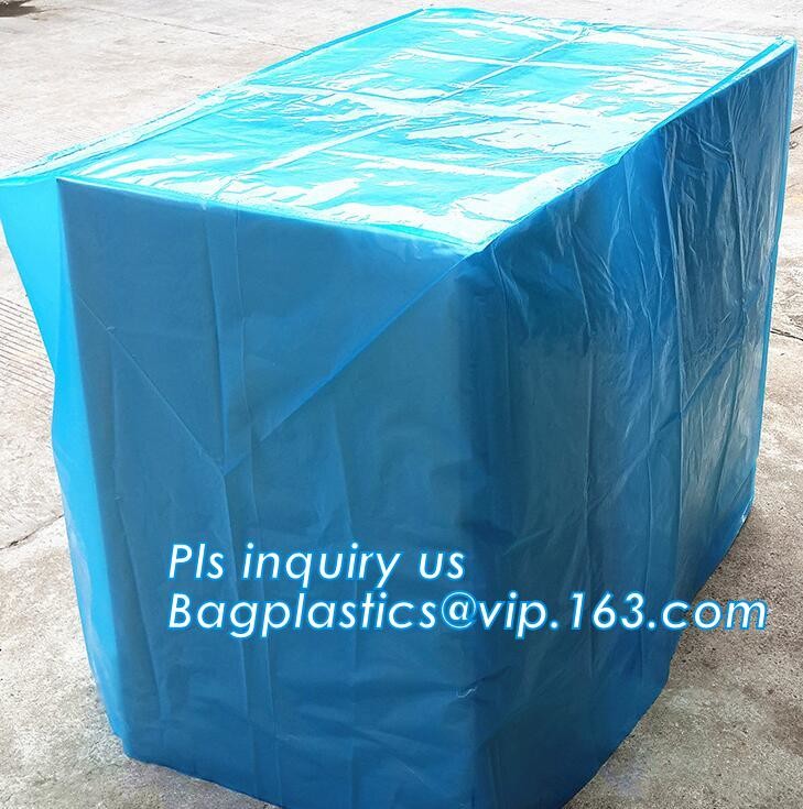 Customized Square Bottom or Side Guesst Plastic Protective Pallet Covers, 4 Mil Dust proof Clear Pallet Covers, BAGPLAST