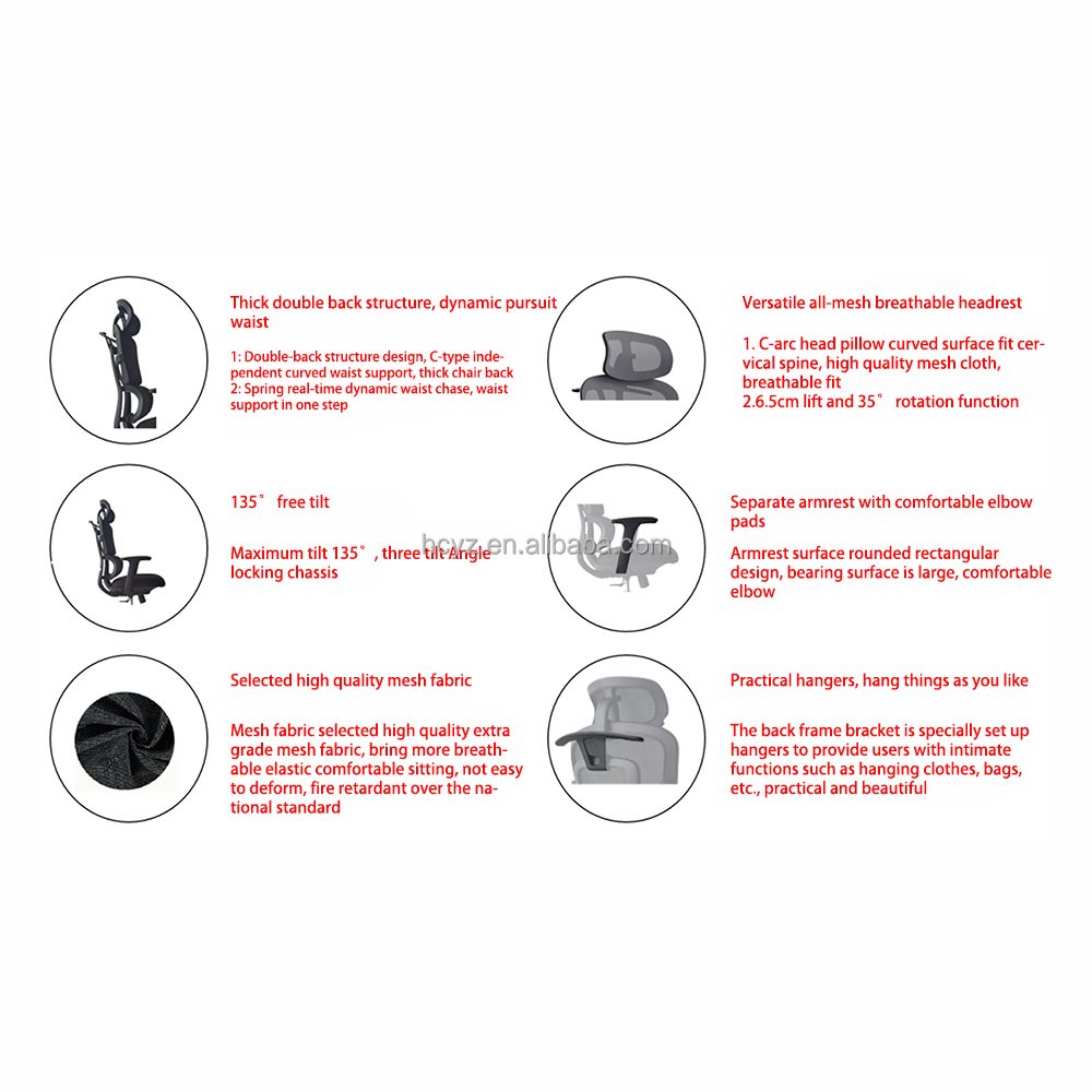 Modern Lift Chair Fabric Ergonomic Swivel Executive Office Chairs 640*720*1120-1260mm