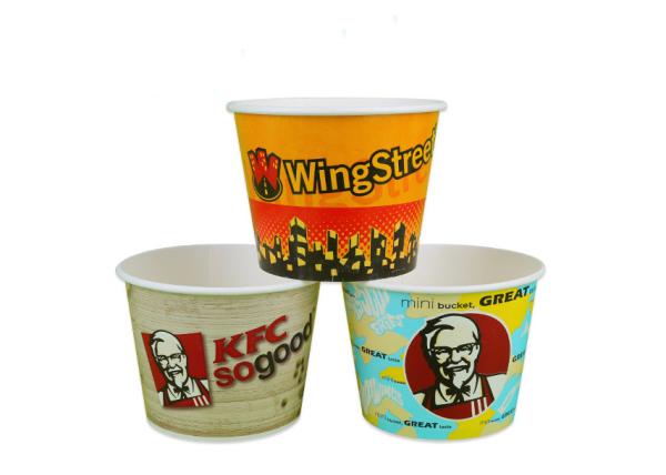 Quality 1000ml Kentucky Fried Chicken Menu Bucket , KFC Party Bucket PE Coated for sale