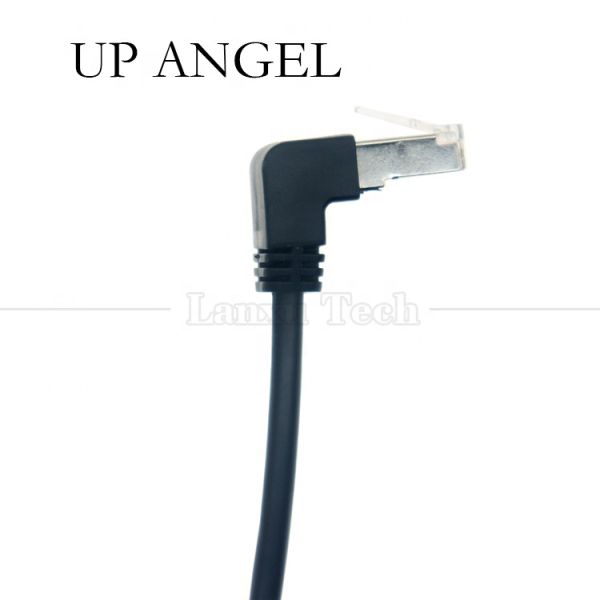 Cat5e Up Down Left Right Angle RJ45 Male to RJ45 Female Socket Panel Mount Ethernet Cable