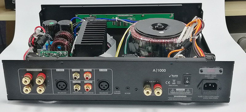 Super Bass 2U Class D Subwoofer Amplifier Home Theater Mono Amplifiers 1000W RMS