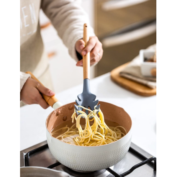 Leadfree Silicone Kitchen Set Utensils , Heatproof Silicone Turner Spatula Set
