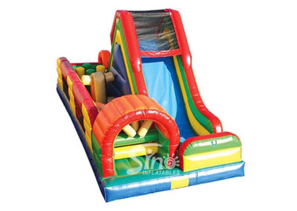 Quality Amazing Multifunction Commercial Kids Inflatable Obstacle With Big Slide for sale