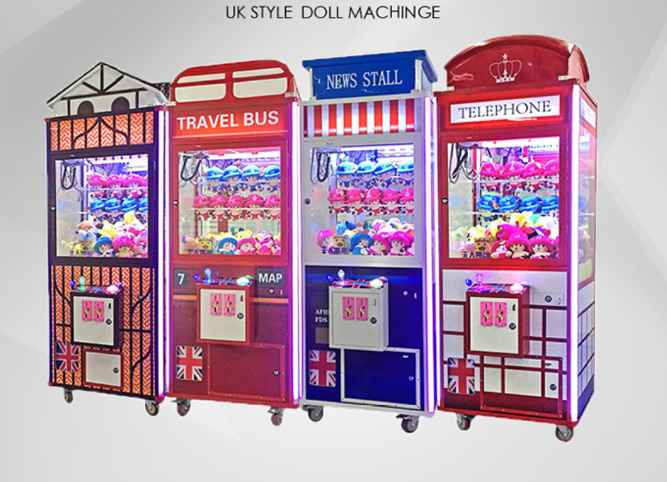 1 Player Coin Operated Crane Game Machine / Gift Vending Toy Claw Machine