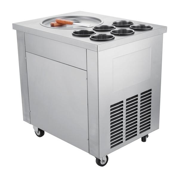 Quality Single Flat Pan Fried Ice Cream Roll Machine With Optional Container for sale