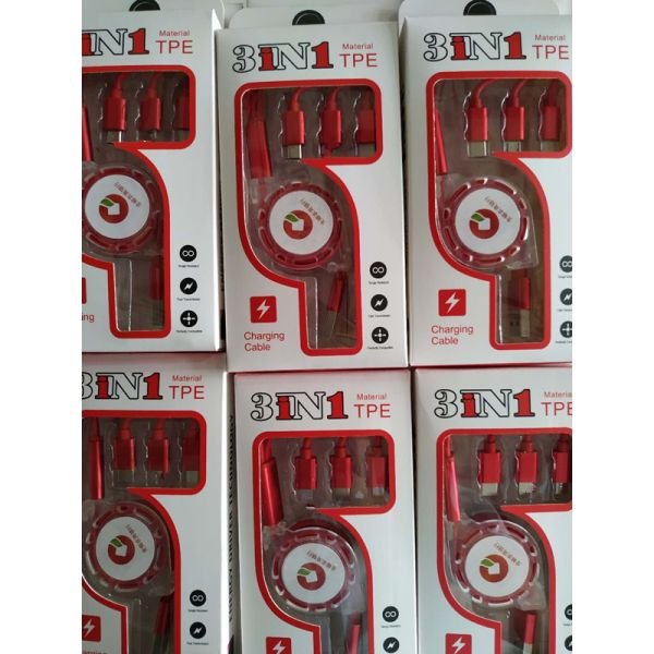 PVC Transparent Consumer Electronics Packaging Data Cable Packing Box With CMYK Print