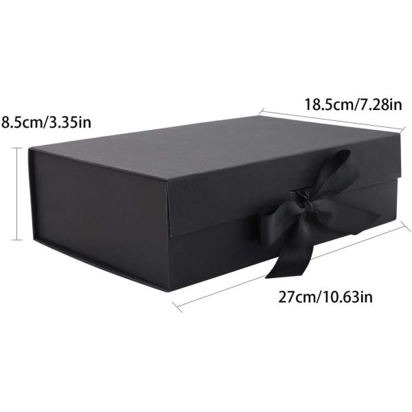 Foldable Magnetic Gift Box With Ribbon Rigid Cardboard Packaging Box For Perfume Soap Mug