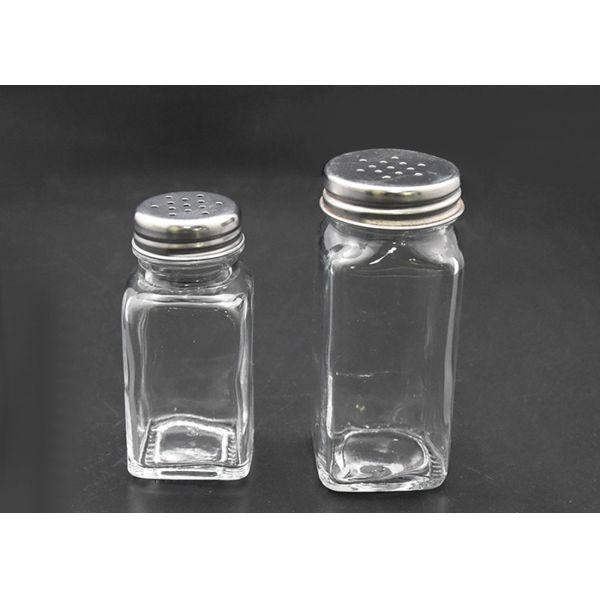 Stainless Steel Shaker Lid Empty Glass Jars Food Grade Clear Color Eco - Friendly